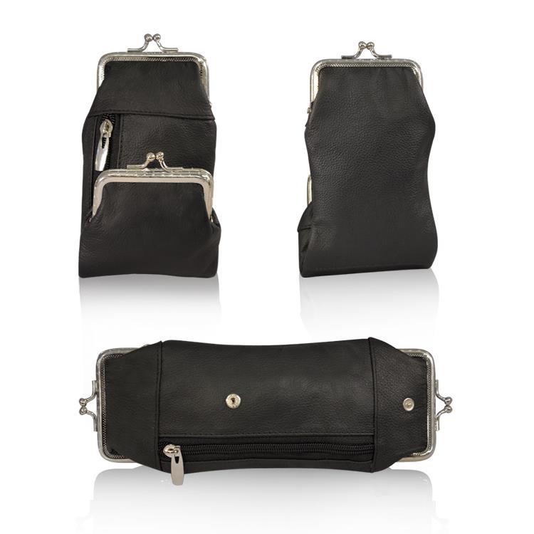 Black Leather Cigarette Case Lighter pouch Smoke 100's Regular Holder.