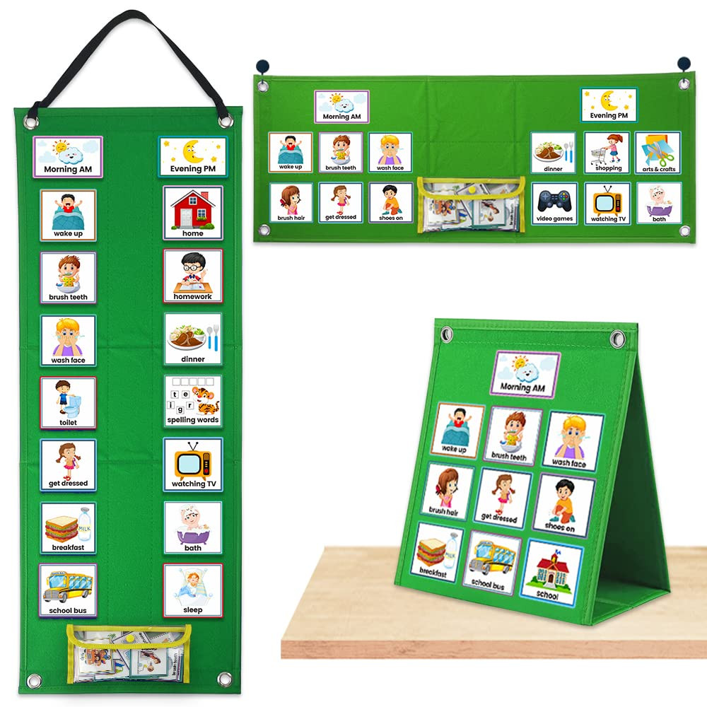 Visual Schedule Chart for Kids,Daily Routine Chart for Toddlers with 70 Cards...-image