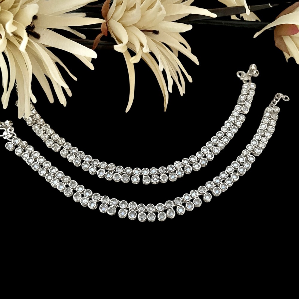 Silver  Payal Pakistani Anklets Ghungru Payal Jhanjar Ghungroo Anklets-image