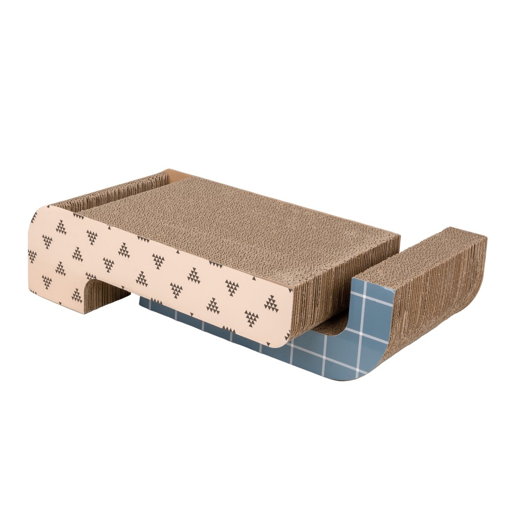Durable Multi-Color Corrugate Paper Cat Scratching Pad 2-Pack