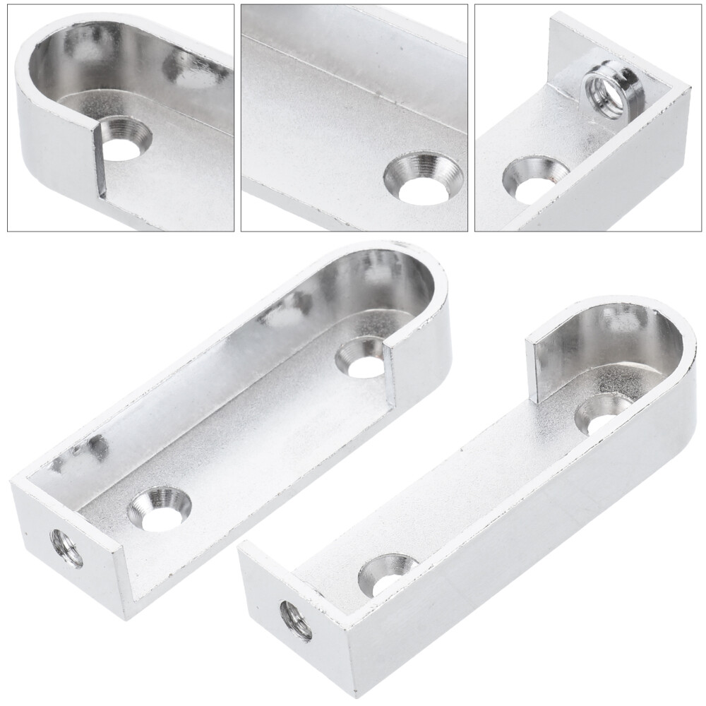 2-Pack Wardrobe Hanging Rod Holder Tube Support Bracket Organizer