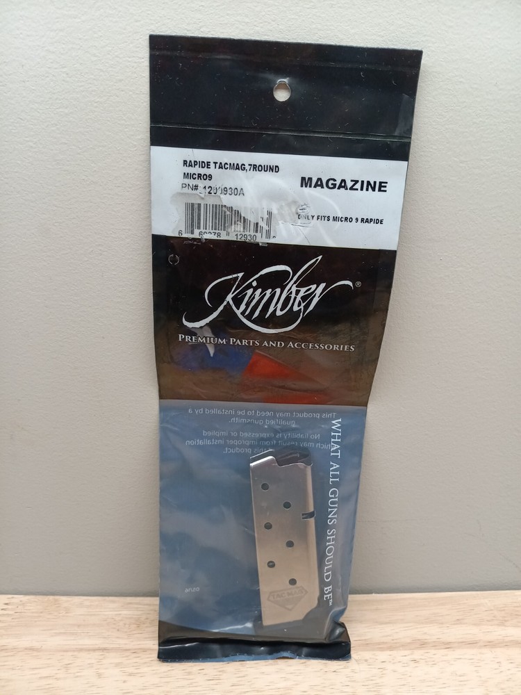 Kimber Micro9 Rapide TacMag 7-Round Stainless Steel Magazine 1200930A  