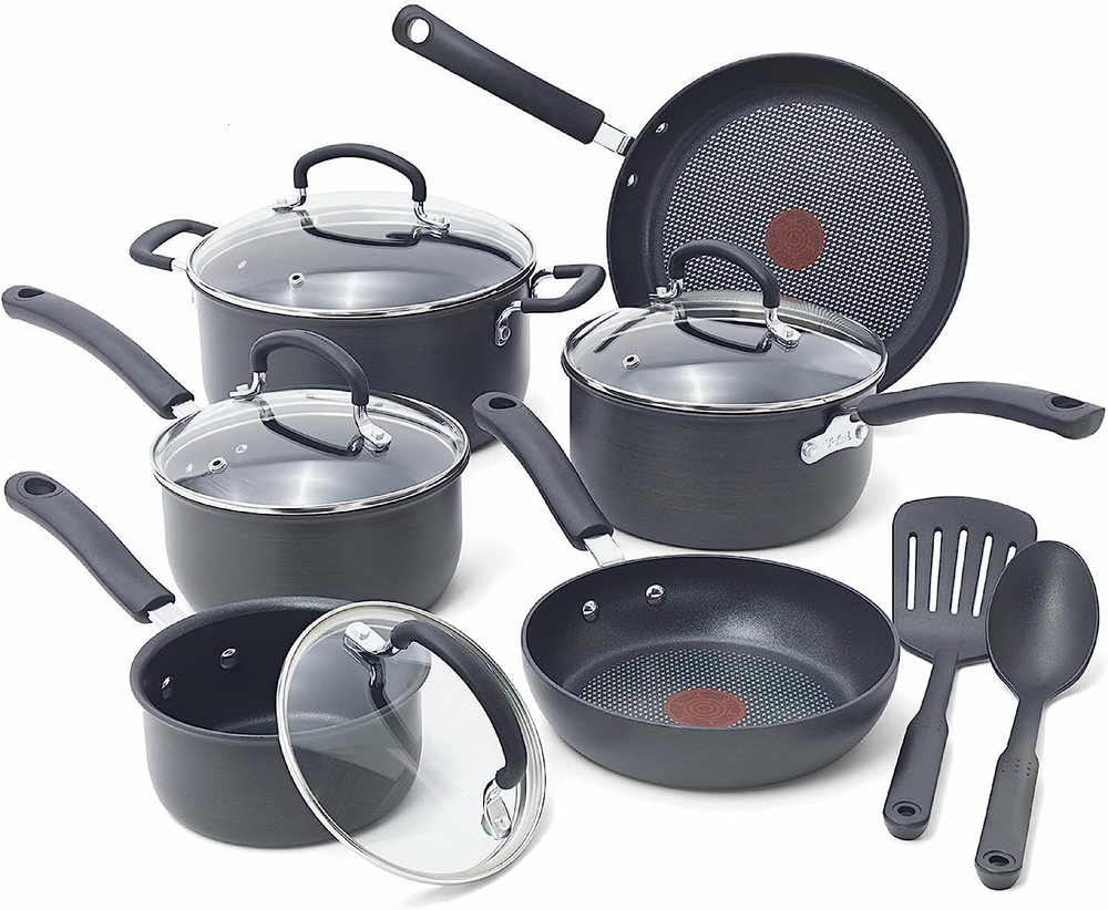 T-Fal Ultimate Hard Anodized Nonstick Cookware Set 12 Piece, Oven Broiler Safe 4