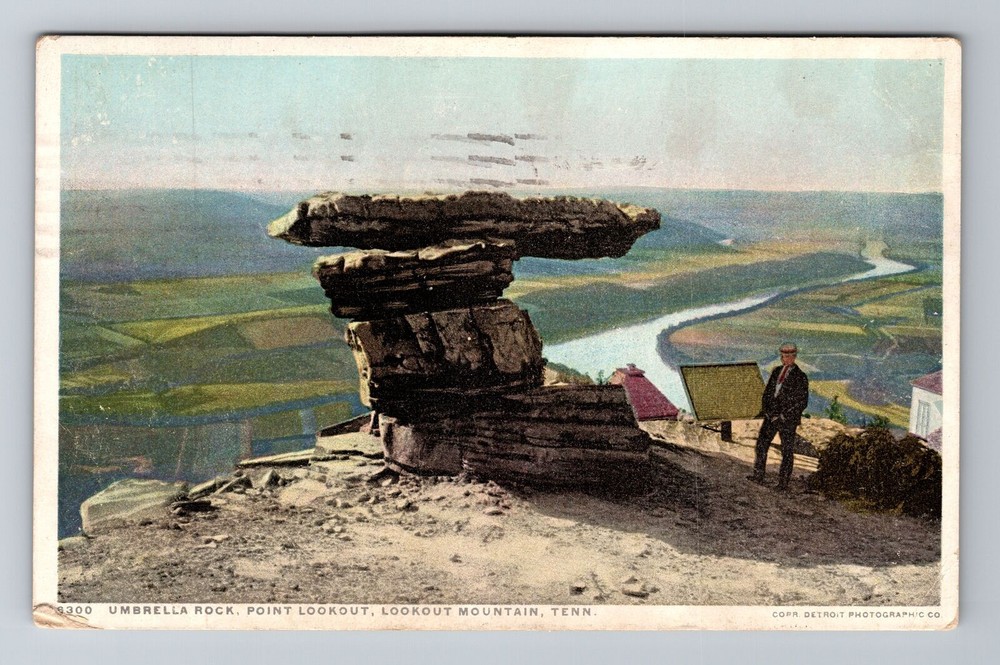 Vintage 1918 Lookout Mountain Umbrella Rock Postcard Chattanooga Tennessee  