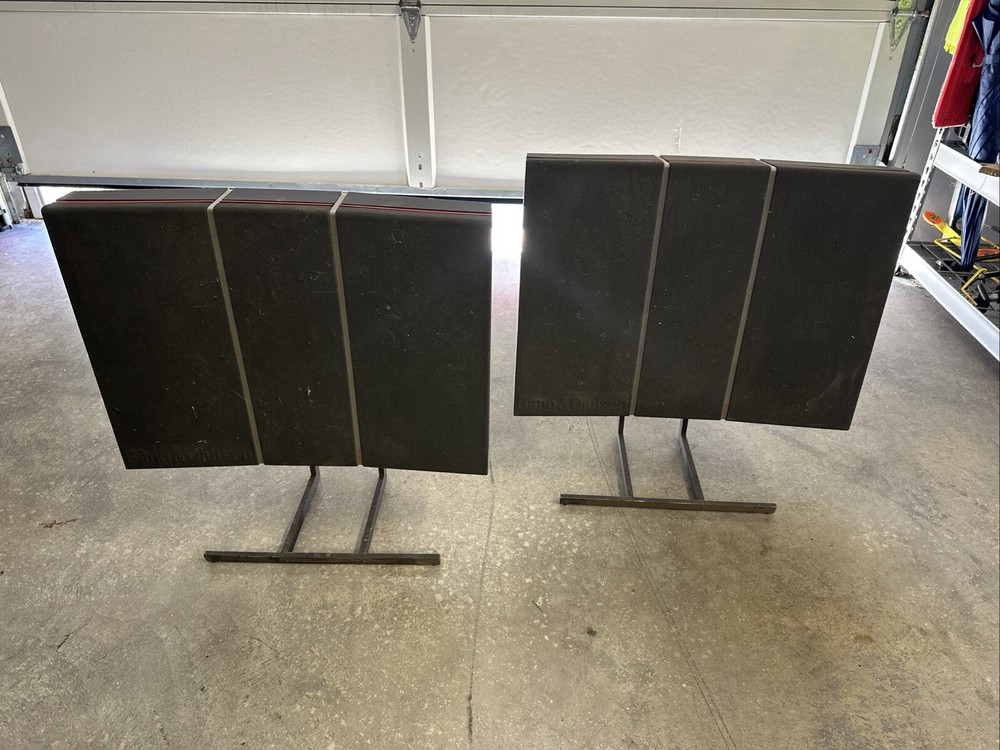 BANG & OLUFSEN 60 RL SPEAKERS WITH STANDS B & O WITH INTACT STRAPS
