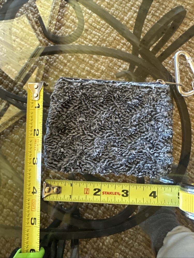 Gray Carpet Bagger Zip Credit Card Purse with Clip & Key Ring  -image