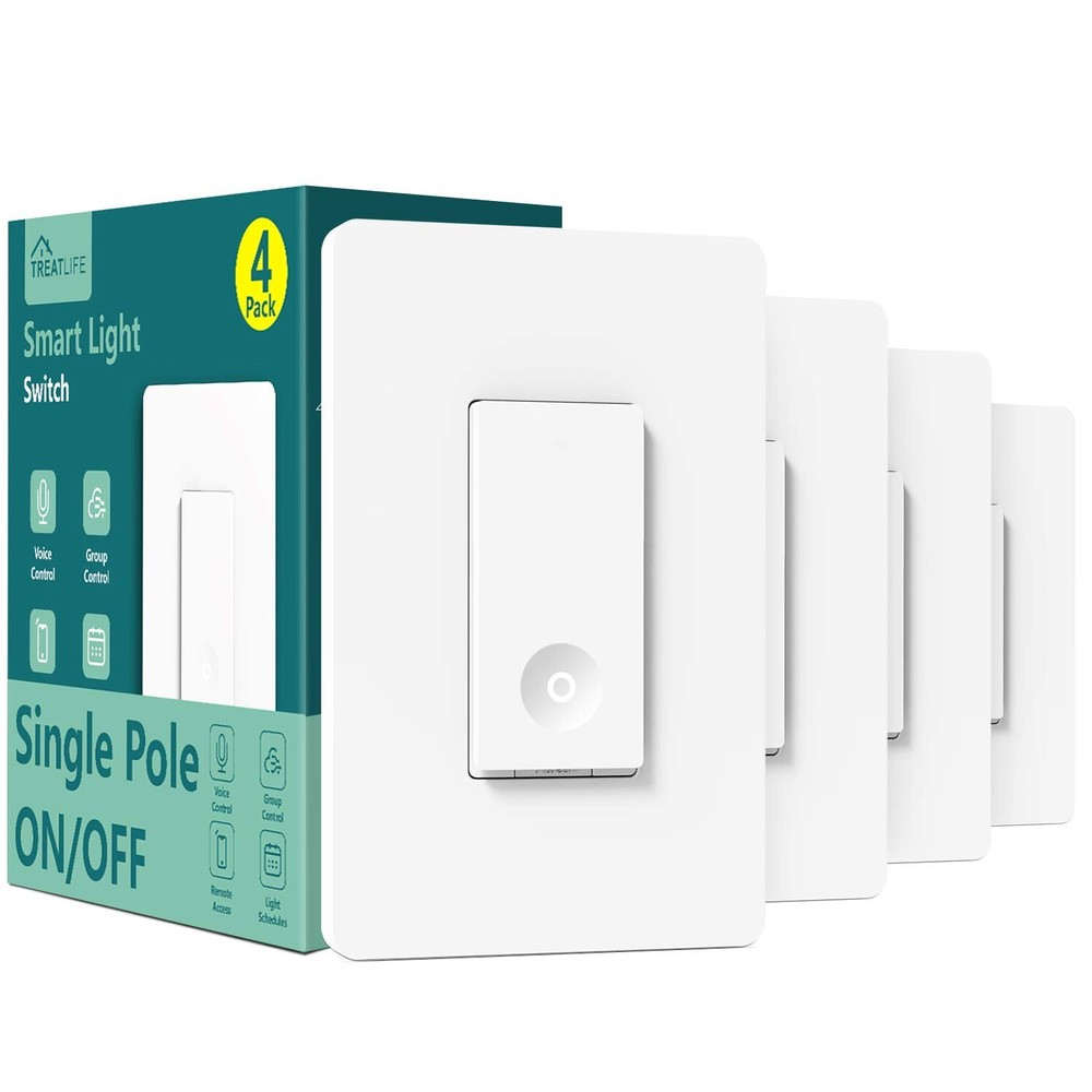 Smart Light Switches 4 Pack - Works with Alexa & Google Assistant-image