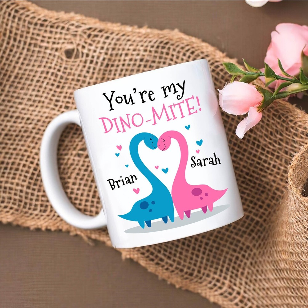 Dinosaur Couple Coffee Mugs Gift Set for Couples Romantic Present