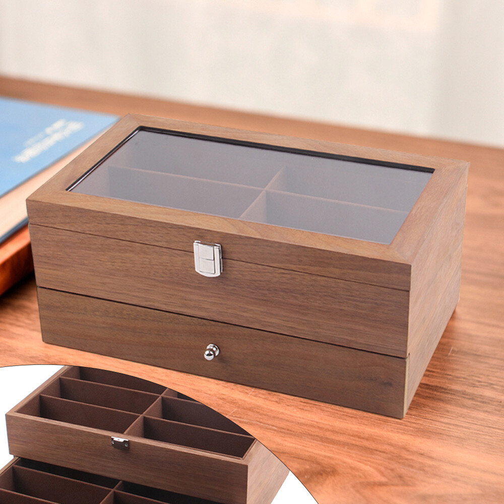 12 Slot Sunglasses Organizer Box Eyeglasses Display Case Storage for Women Men