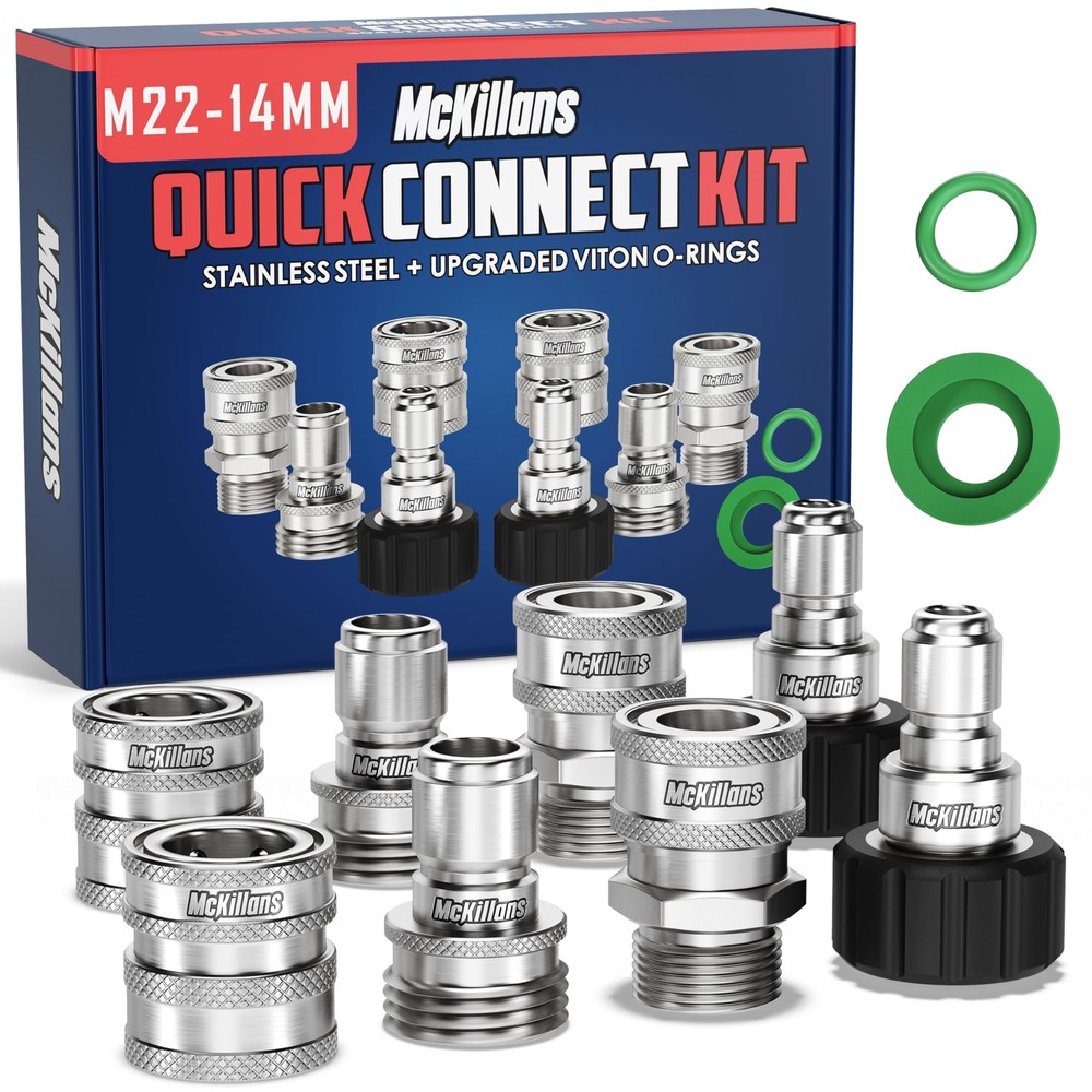 ® M22-14mm Pressure Washer Quick Connect Kit, M22-14mm to 3/8