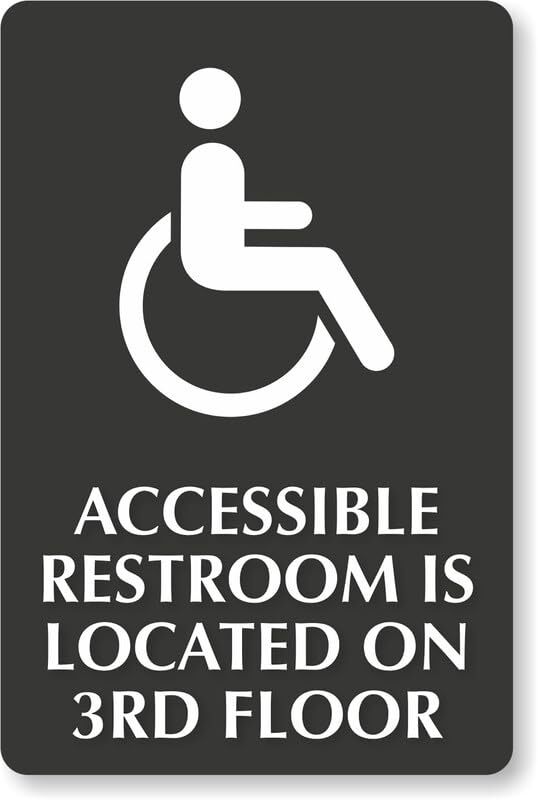 Accessible Restroom Custom Engraved Aluminum Weatherproof 12