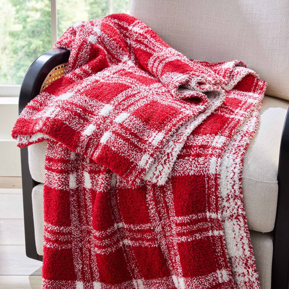 Better Homes & Gardens Red Plaid Cozy Knit 50X72' Throw Contemporary