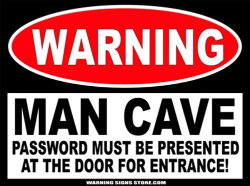 Password to Man Cave Funny Warning Sign Door Sticker Decals  2-pack  6