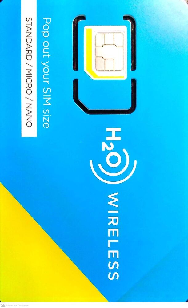 H2O Wireless SIM card with 90 days (3 months) of 10GB data ($30 plan)
