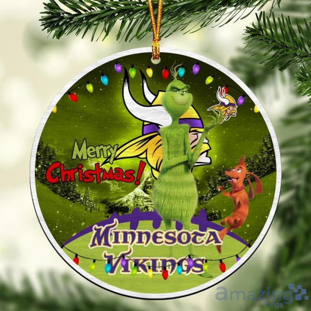 Custom Grinch Vikings Football Christmas Ornament - Personalized Gift