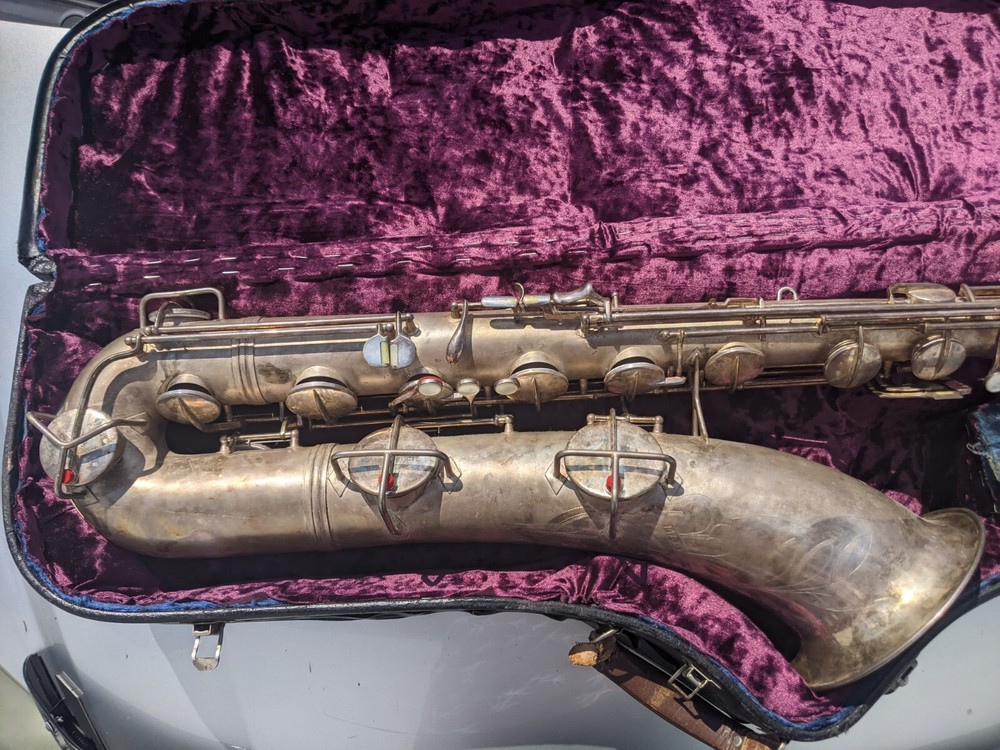 1952 Conn 12m Baritone Naked Lady Silver Overhauled White Roo Pads Saxophone Sax