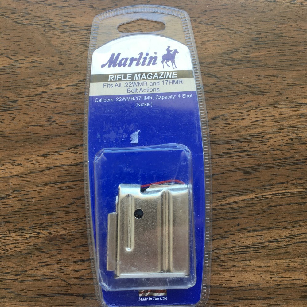MARLIN 22 WMR MAGNUM 17 HMR NICKEL 4  ROUND MAGAZINE 71923 CLAMSHELL