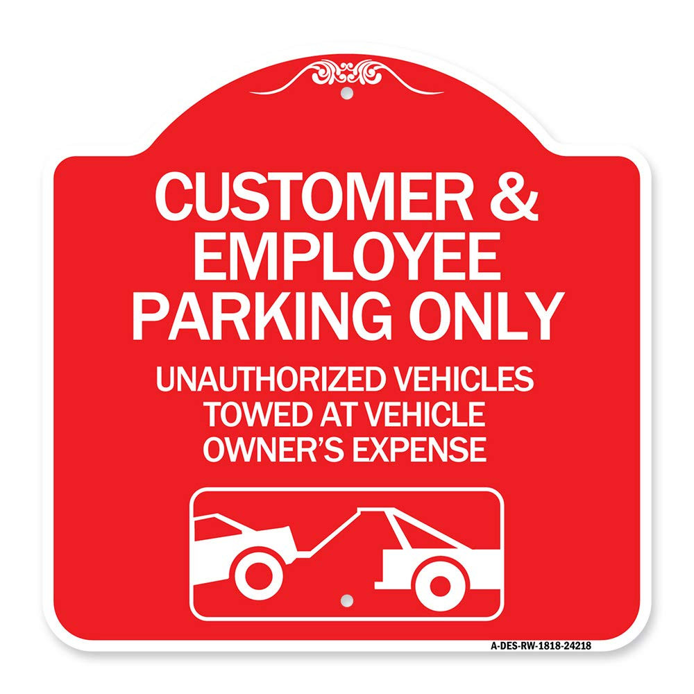 Designer Series Sign - Customer and Employee Parking Only, Unauthorized Vehic...-image