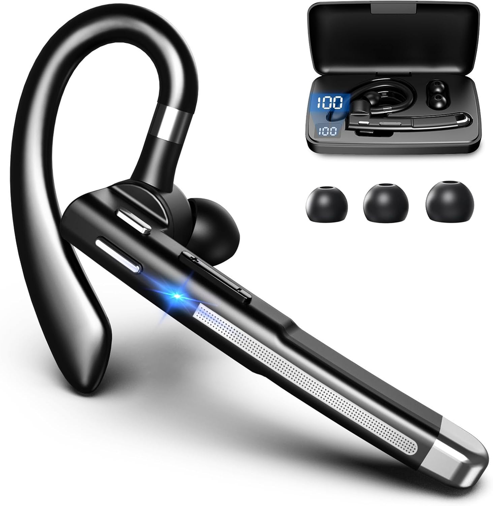 Bluetooth Headset Bluetooth Wireless Earpiece Mic Trucker Headset Phone Case