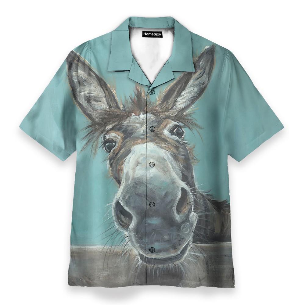 Happy Donkey Funny Buttons Up Shirts   Hawaiian Shirt