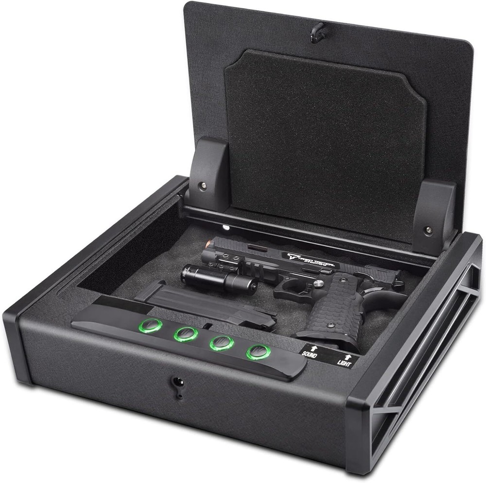 Biometric Digital Gun Safe Digital Keypad for 3 Pistols w/ Quick Access Handgun-image