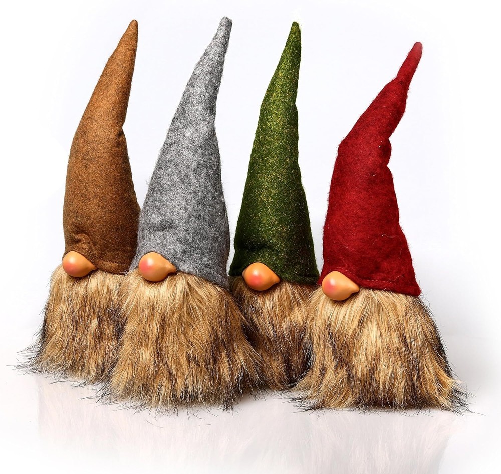 Christmas Tree Plush Gnomes Doll, Handmade Swedish Tomte Gnomes Decorations