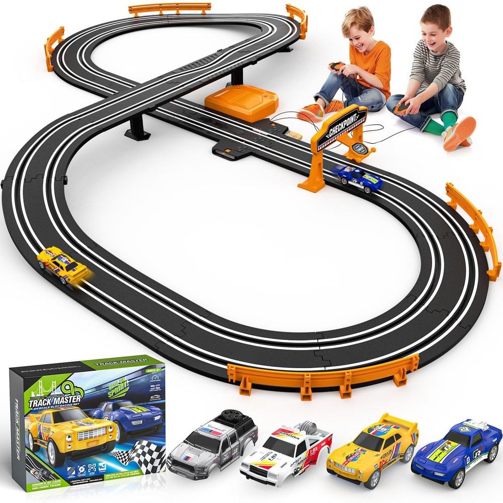 Slot Car Race Track Set Electric Powered Race Track Dual Racing Car Track Set