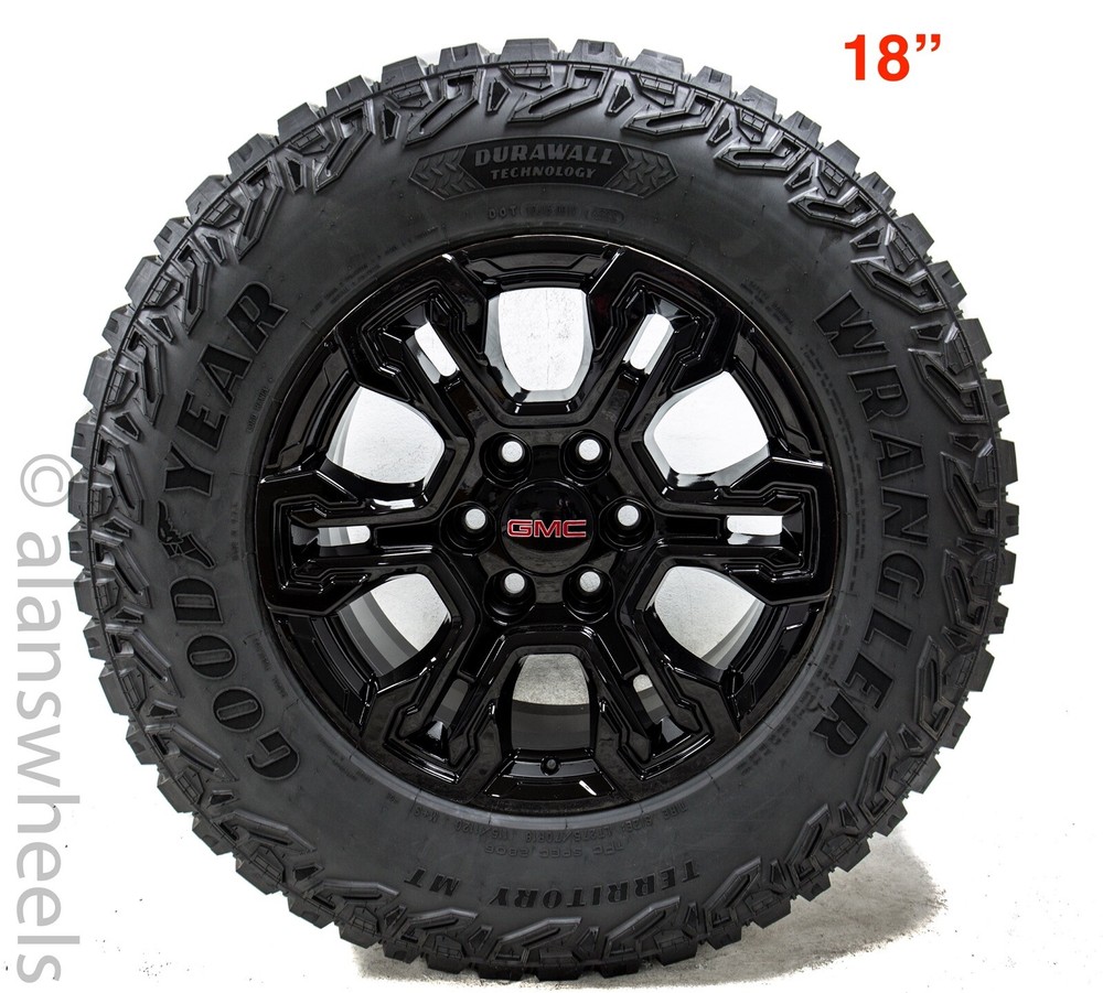 4 New GMC Sierra Yukon Denali Replica 18” Black Wheels Rims Tires 14089