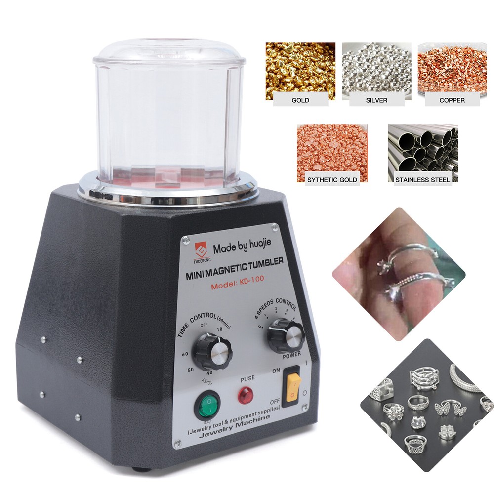 Magnetic Tumbler 100mm Polisher & Finisher Jewelry automated Diamond with bowl-image