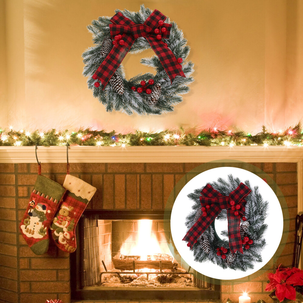 Door Hanging Wreath Christmas Party Pendant Decorative Bow Wreath Door Window
