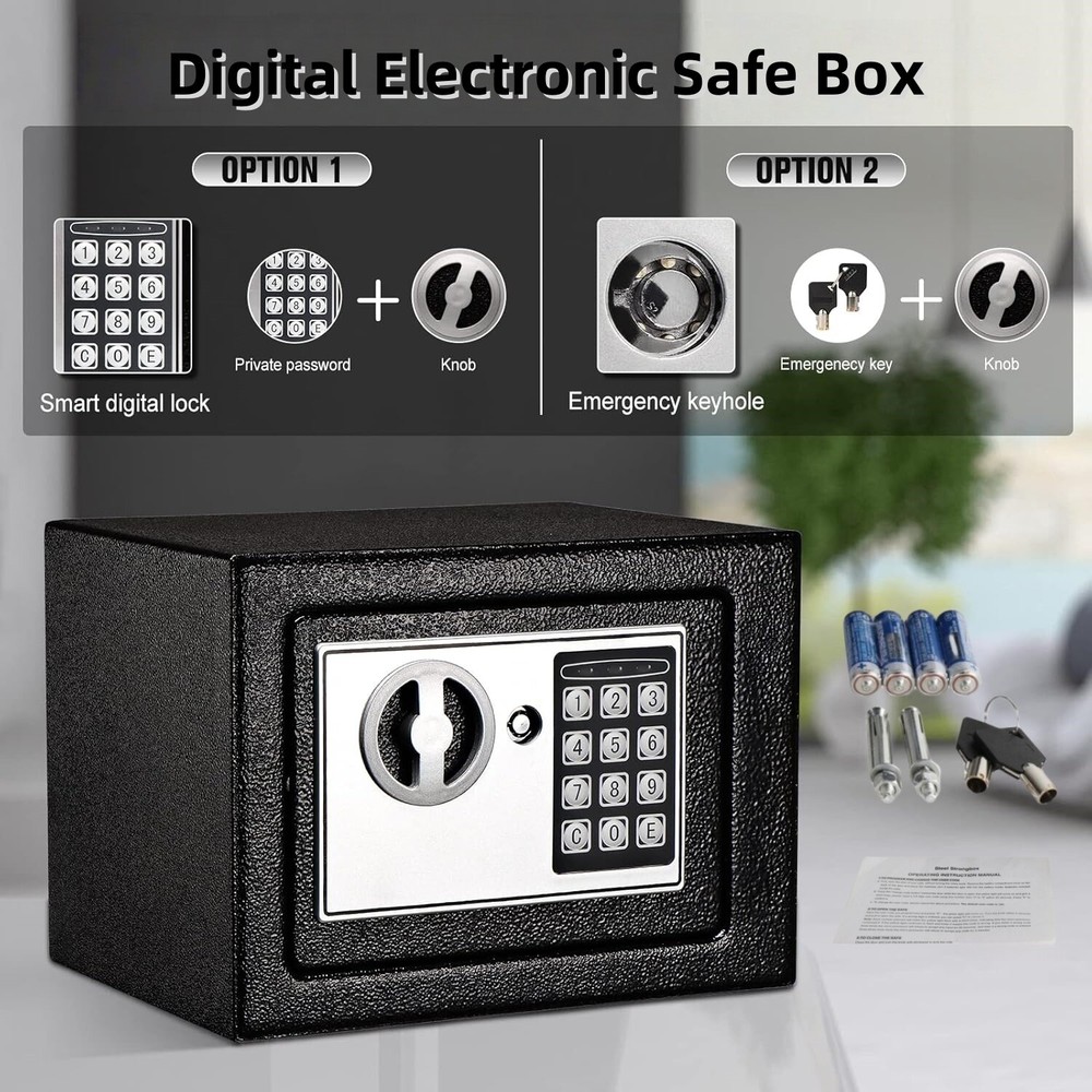 Digital Electronic Safe Box with Keypad Lock for Home Office Cash Jewelry Guns-image