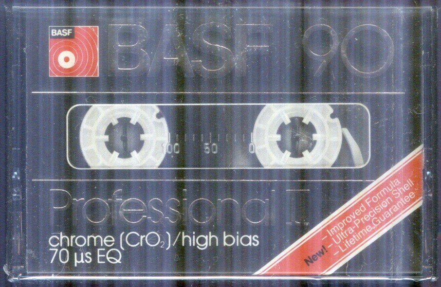 Lot of 5 BASF Professional II Chrome CRO2 HIgh Bias 90 Minute Cassette Tapes New