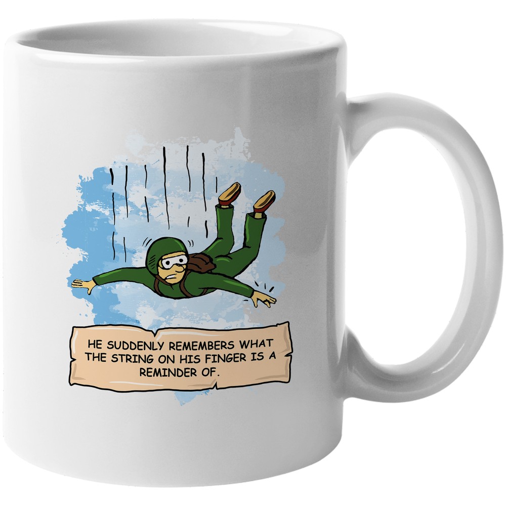 String on Finger Skydiving or Skydive Coffee & Tea Gift Mug