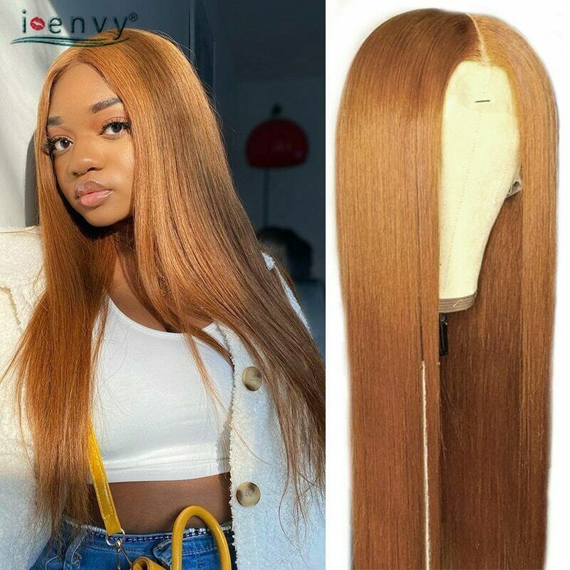 Brazilian Straight Human Hair Wig with 13x1 Transparent Lace Front
