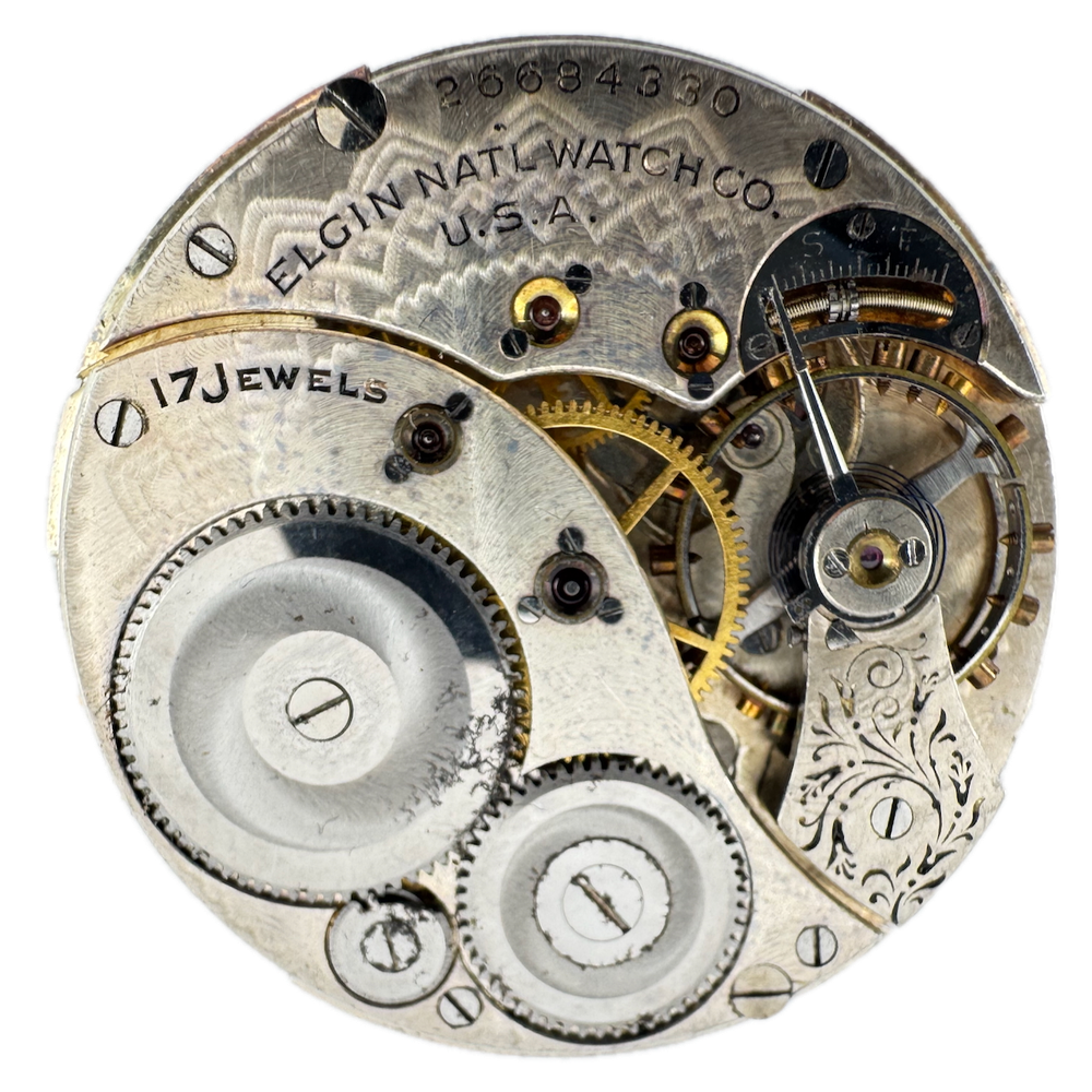 1924 Elgin 17 Jewel Antique 12 Size Mechanical Pocket Watch Movement 345 USA