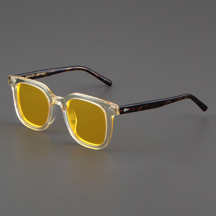 MOSCOT LEMTOSH Polarized Square Sunglasses for Women & Men with Yellow Frame