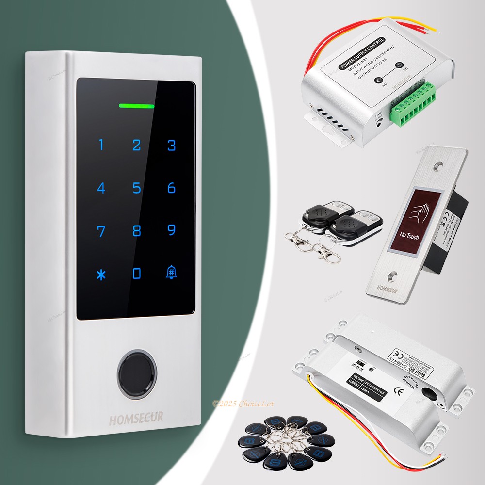 HOMSECUR IP66 Weatherproof Smart Keypad with WiFi APP Fingerprint and PIN Access Control  