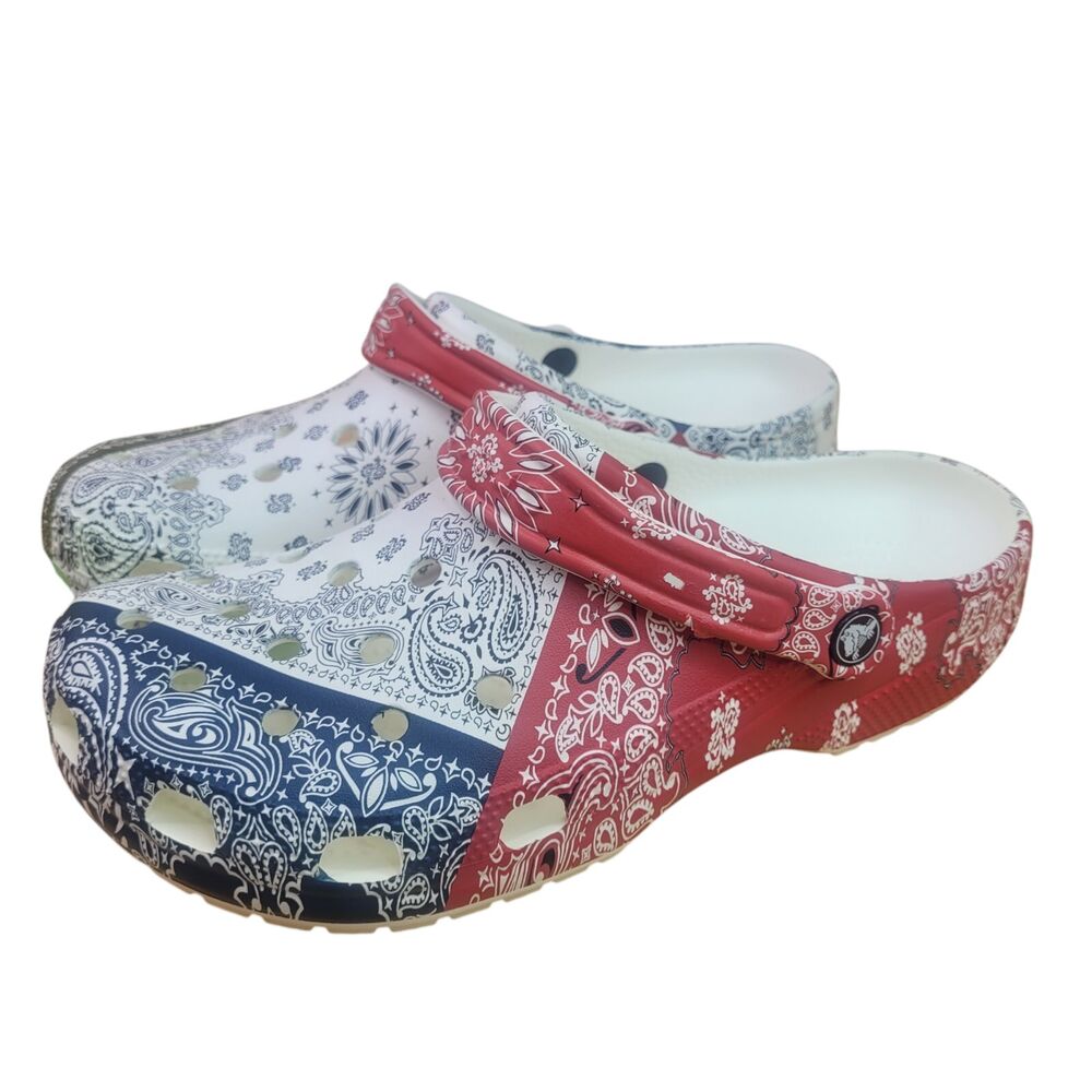 Crocs  Bandana Clog Paisley Multicolor Men's Slip On Sandals US M9/W11