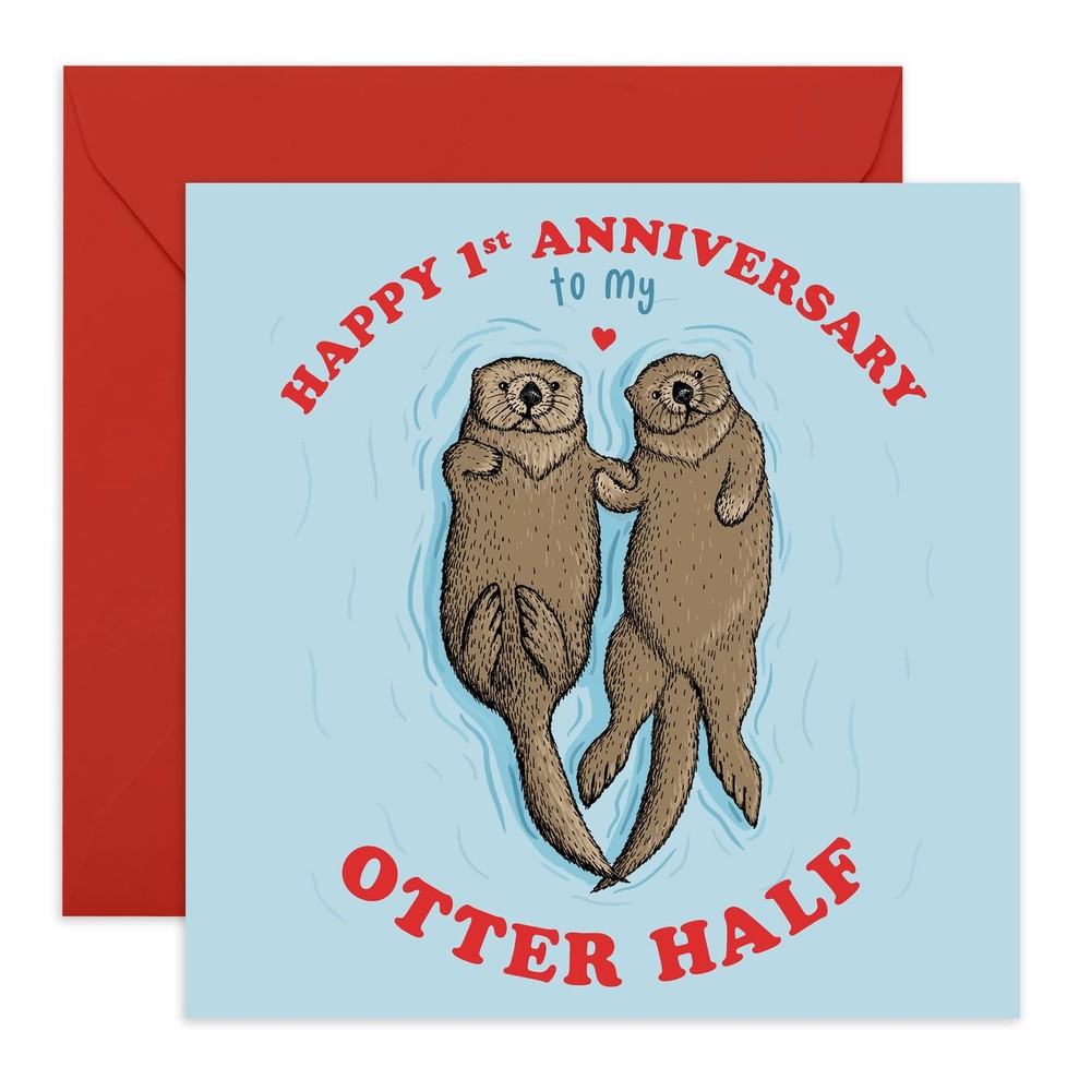 CENTRAL 23 Anniversary Greeting Card for Her - Happy 1st Wedding Anniversary