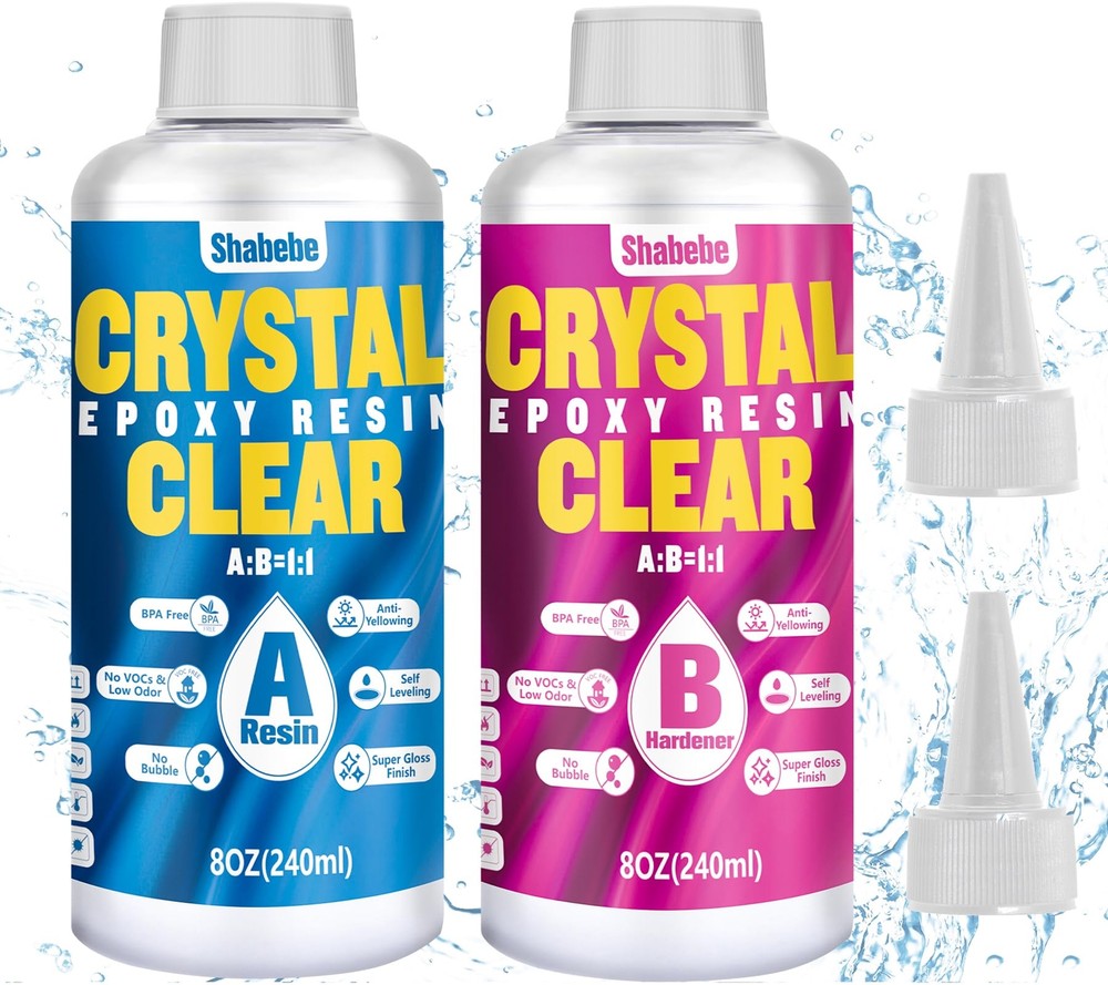 16OZ Food Safe Crystal Clear Epoxy Resin for DIY Crafts and Self-Leveling Projects