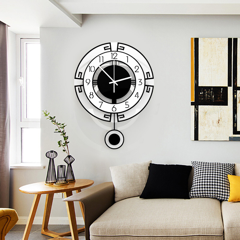 Large Swing Wall Clock Modern Nordic Living Room Silent Pendulum Wall Clock