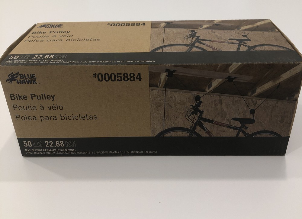 Blue Hawk Stud Mounted Bike Pulley System #0005884 50lb NEW