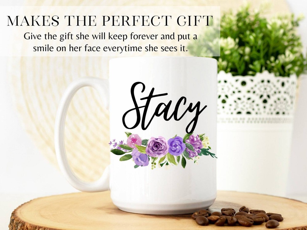 Floral Name Mug Personalized Floral Name Gift Floral Name Cup Floral Name Mug