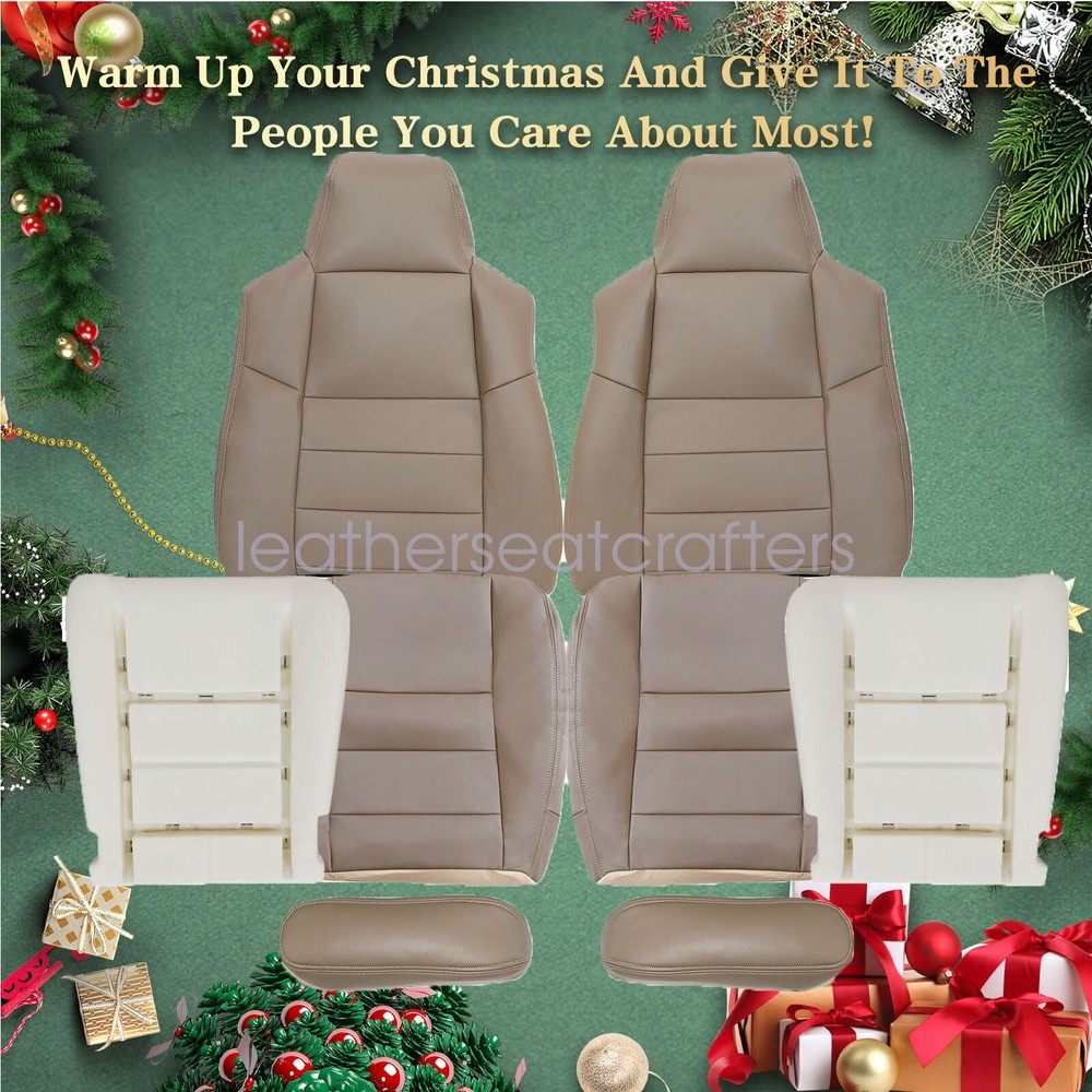 For 2002-2005 Ford Excursion XLT Front Leather Seat Cover / Foam Cushion - Tan