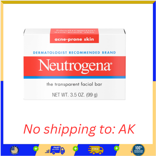 Neutrogena Acne Facial Cleansing Bar for Clearer Skin Non-Medicated Formula