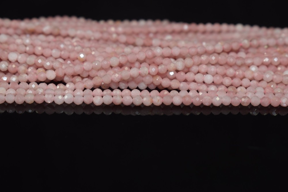 2-3MM AAA++ NATURAL PINK OPAL FACETED ROUND GEMSTONES LOOSE BEADS 12' 1 STRAND