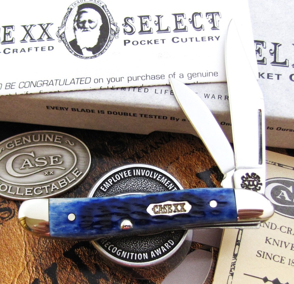 Case XX Select Peanut Knife 1998 NICE Blue Bone Select Box Brochures & Pouch NR