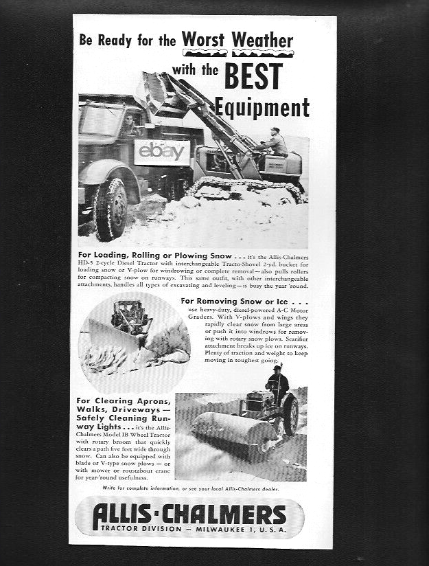 Allis-Chalmers HD-5 Tractor for Heavy-Duty Snow Plowing