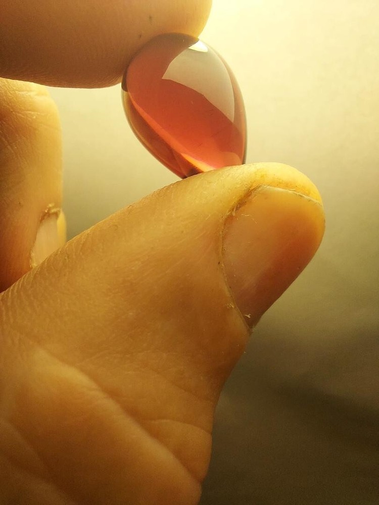 18 CT  Rhodolite Garnet Loose Gemstone Cabochon Pear from North Carolina