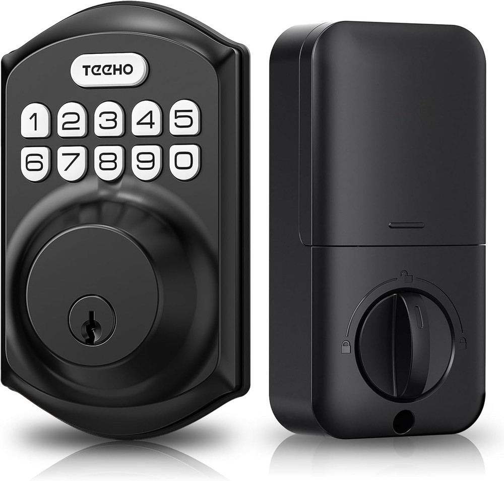 TEEHO TE001 Smart Keyless Entry Deadbolt Lock with Keypad in Matte Black